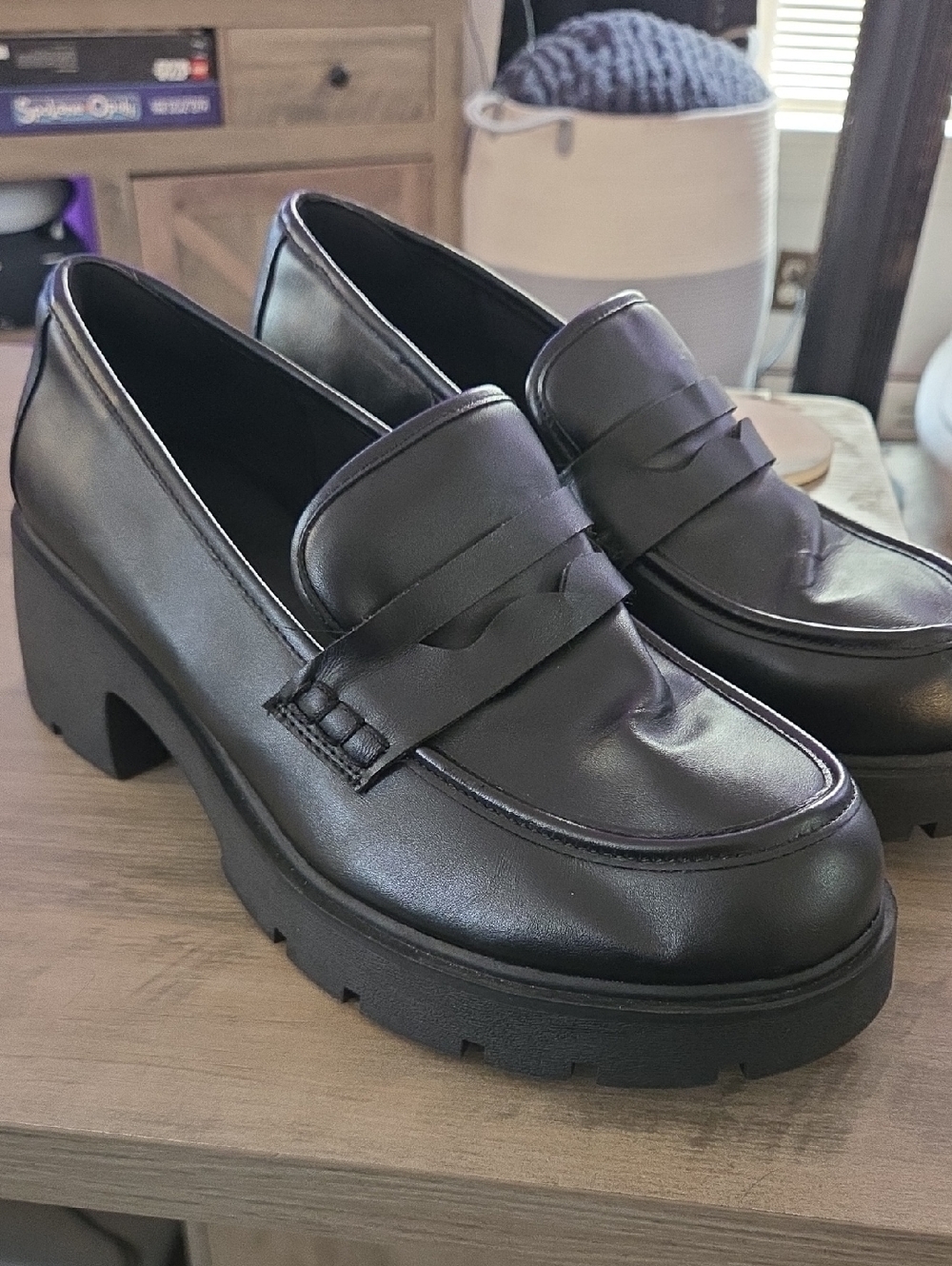 TORRID Women's Black Chunky Lug Sole Penny Loafers 10.5WW